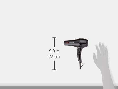 CHI Ceramic 1875 Watt Hair Dryer, Includes A Concentrated Nozzle, Quick-Drying, Reduces Frizz & Increases Shine, Jett Black