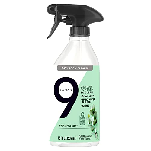 Nettoyant pour salle de bain 9 Elements Eucalyptus, spray nettoyant au vinaigre multi-surfaces pour douche et carrelage, 532 ml