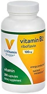 The Vitamin Shoppe Vitamine B2 100 mg - Soutien énergétique et santé métabolique, Vitamine B quotidienne (300 gélules)