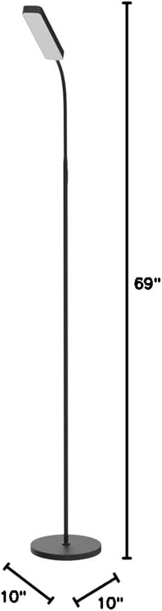 Wio-Mio Floor lamp, 15w/1000lm Bright LED Floor Lamp with Stepless Adjustable 3000K-6000K Colors and Dimmer, Remote and Touch Control, Adjustable Floor Lamp for Living Room