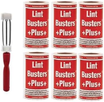 Pepin 1 Metal Roller with 6 Lint Busters Plus 4"" x 40"", Red