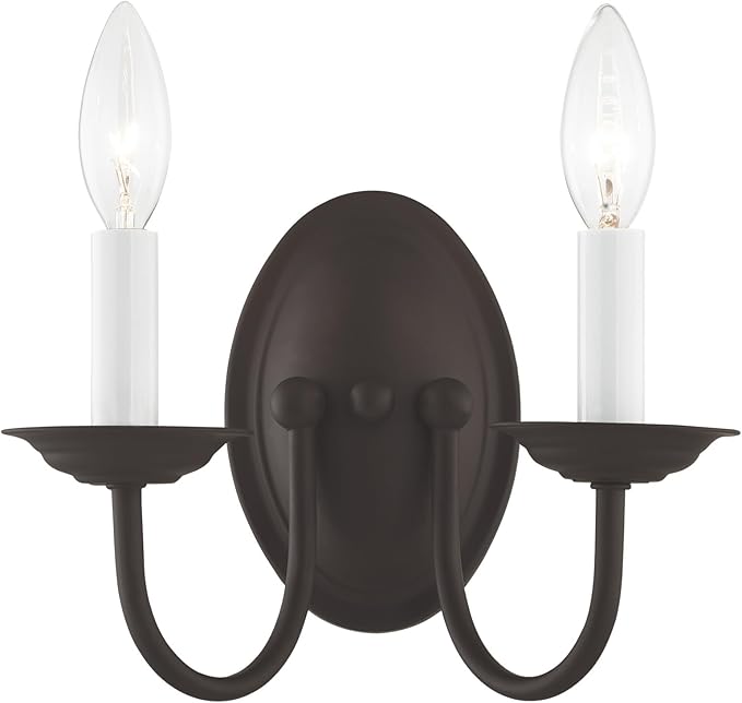 Livex Lighting 4152-91 Home Basics 2 Light Brushed Nickel Wall Sconce