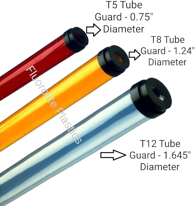 T5 F28 4' | T-5 Tube Lamps Sleeves | 48" Fluorescent Tube Guard with End Caps | 3/4" Wide | Fluorolite Plastics | Color: LIGHT BLUE | 6 Pack