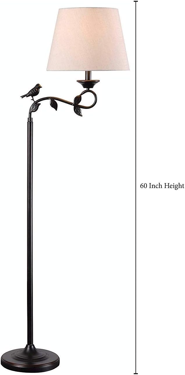 Kenroy Home Birdsong Swing Arm Floor Lamp with Oil Rubbed Bronze with Gold Highlights Finish, Rustic Style, 60" Height, 13.5" Width, 21" Depth