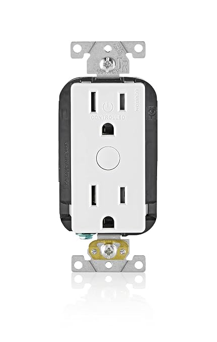 Leviton Decora Smart Outlet, Tamper-Resistant 15A, Wi-Fi 2nd Gen, Works with My Leviton, Alexa, Google Assistant, Apple Home/Siri & Wire-Free Companions for Switched Outlet, D215R-1RW, White