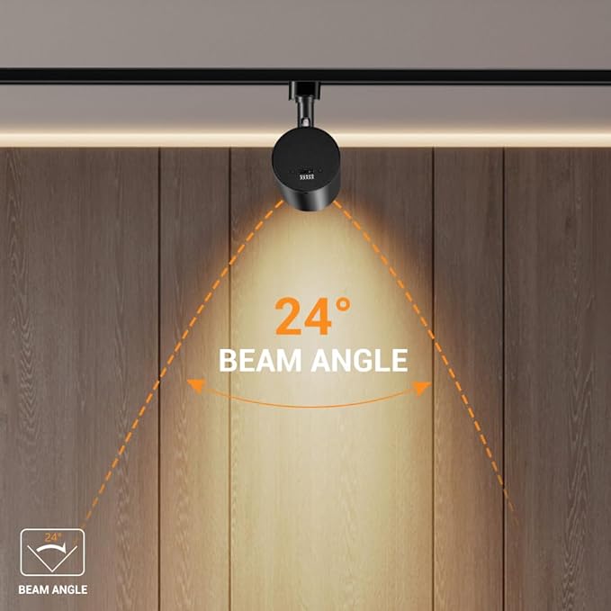 VANoopee 5-Color LED Track Lighting Heads H Type Track Light Heads Dimmable Bright Rail Ceiling Spotlight Fixtures Accent Art Task, 2000K-6000K, Flicker Free CRI90+ 24° 10W 800lm, Matte Black, 6 Pack