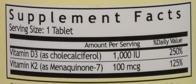 Vitamine K2 (MK7) avec Vitamine D3 60 comprimés