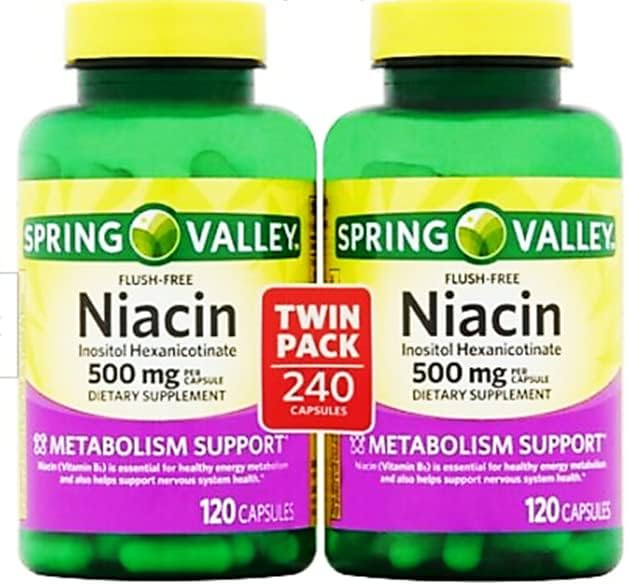 スプリングバレー フラッシュフリーナイアシン(B-3)500mg 240カプセル(120カプセル×2本)
