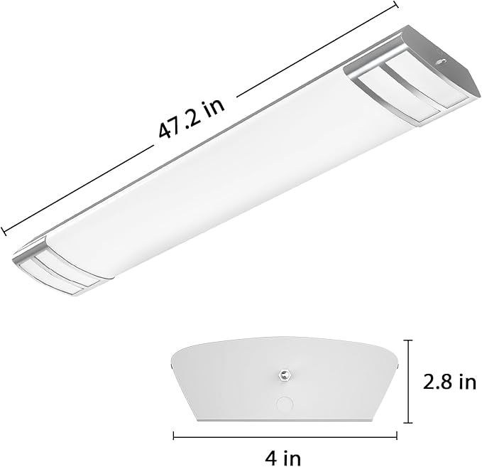 ANTLUX 4ft LED Flush Mount Linear Lights 40W 4500lm Kitchen Light Fixtures, 5000K, 4 Foot led Kitchen Ceiling Light fixtures for Living Room, Laundry, Replace for Fluorescent Version 2 Pack
