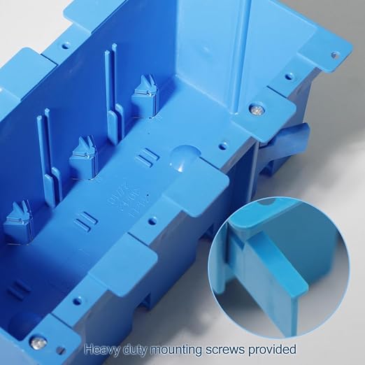 4 Gang Old Work Electrical Box,Blue,71 Cu.in.Switch/Outlet Box,7-3/4-Inch Length by 5-1/3Inch Width by 3-1/2Inch Depth,PVC Old Work Outlet Box for Constructions, ETL Certified(3 Pack)