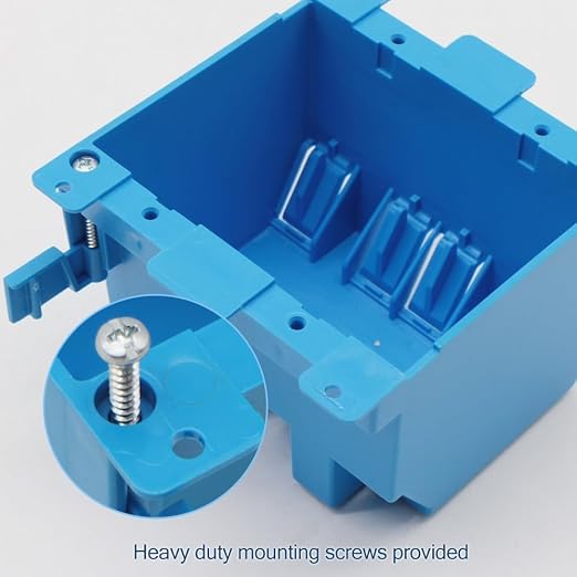 XGGYA3 by 4 Blue Outlet Box Double Gang,Old Work Electric Box,4-1/5-Inch Length by 4-Inch Width by 2-3/4-Inch Depth,PVC Old Work Outlet Box for Constructions(Pack of 12)