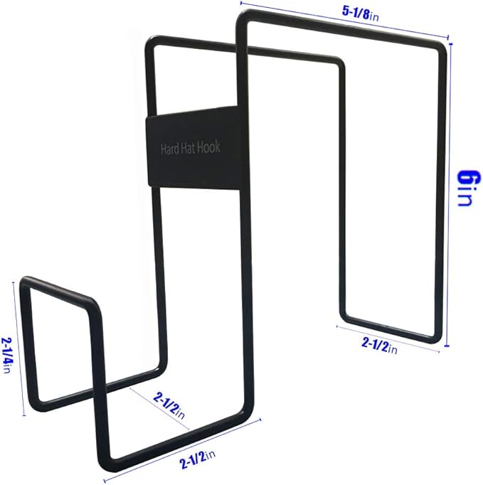 Lionshop Sturdy Steel Hard Hat Rack,Heavy Duty Hard Hat Holder for Truck Seat with Back Mount, Black Coated