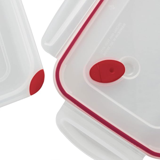 Sterilite Ultra-Seal 16 Cup Rectangle, Airtight Food Storage Container, Latching Lid, Microwave and Dishwasher Safe, Clear with Blue Gasket, 8-Pack