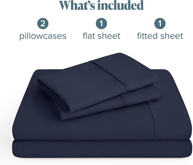 Bare Home Full Sheet Set - 1800 Ultra-Soft Microfiber Full Bed Sheets - Double Brushed - Deep Pockets - Easy Fit - 4 Piece Set - Bedding Sheets & Pillowcases (Full, Midnight Blue)