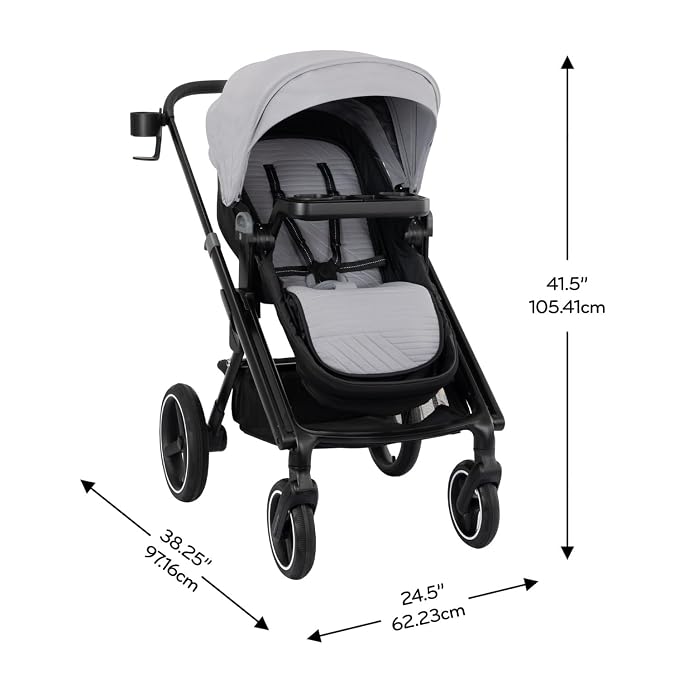 Evenflo Transformer Stroller to Wagon Travel System Featuring LiteMax NXT Infant Car Seat (Fog Gray)