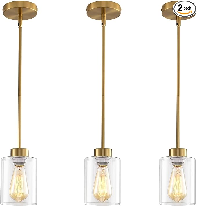 Modern Black Farmhouse Pendant Light with Glass Shade,Industrial Pendant Lighting, Adjustable Hanging Light Fixtures, Farmhouse Pendant Lighting