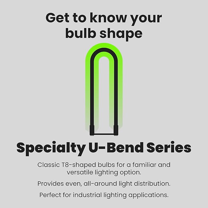 Feit Electric T8 U-Bend LED Tube Light, 15 Watts, Replaces 32W FB32T8 Fluorescent U-Bend, 2100 Lumens, Cool White 4000K, Type A+B Direct Replacement or Ballast Bypass, G13 Base, 50,000 Hours, 4-Pack