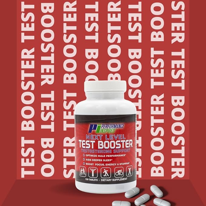 PERFORMANCE INSPIRED Next Level Test Booster – Testosterone Support – Ashwagandha Root Extract – Energy, Stamina & Recovery – 120 Count