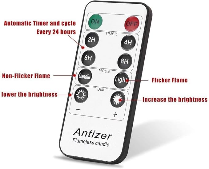 antizer Flameless Candles Led Candles Pack of 9 (H 4" 5" 6" 7" 8" 9" x D 2.2") Real Wax Battery Candles with Remote Timer for Home Fireplace Decor Wedding Festival Decor (Ivory 9 Pack)