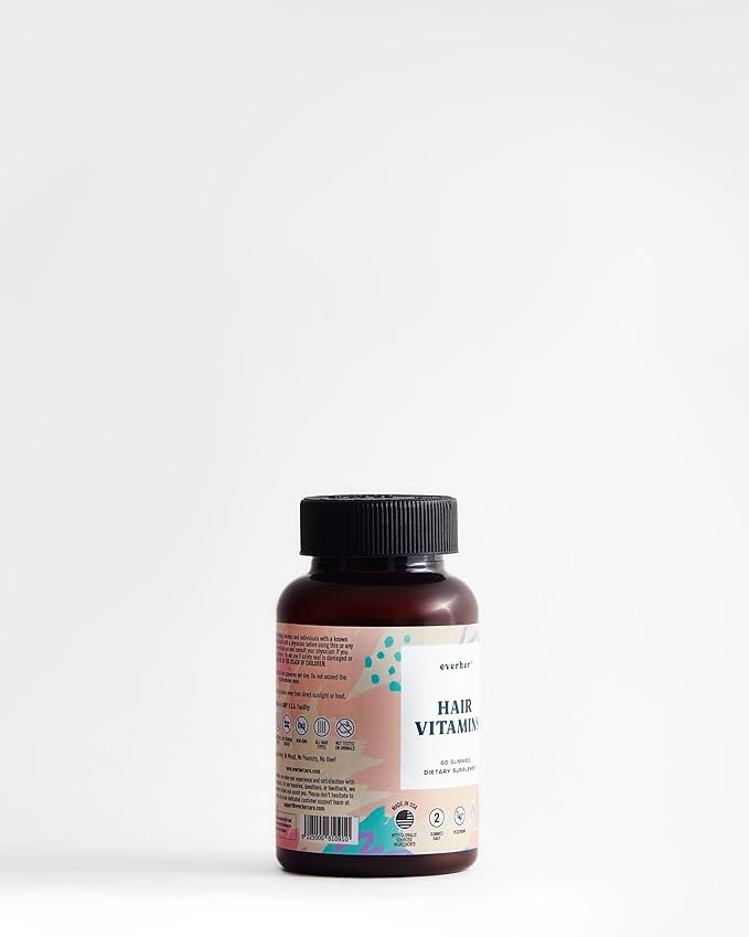 Hair Vitamins | 5000mcg Biotin | Non-GMO, Vegetarian | Promotes & Strengthens Hair | 1-Month Supply