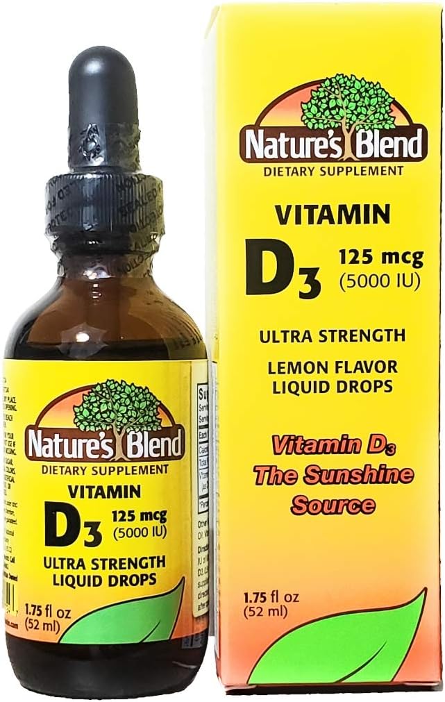 Gouttes de Vitamine D3 Nature's Blend, 5000 UI
