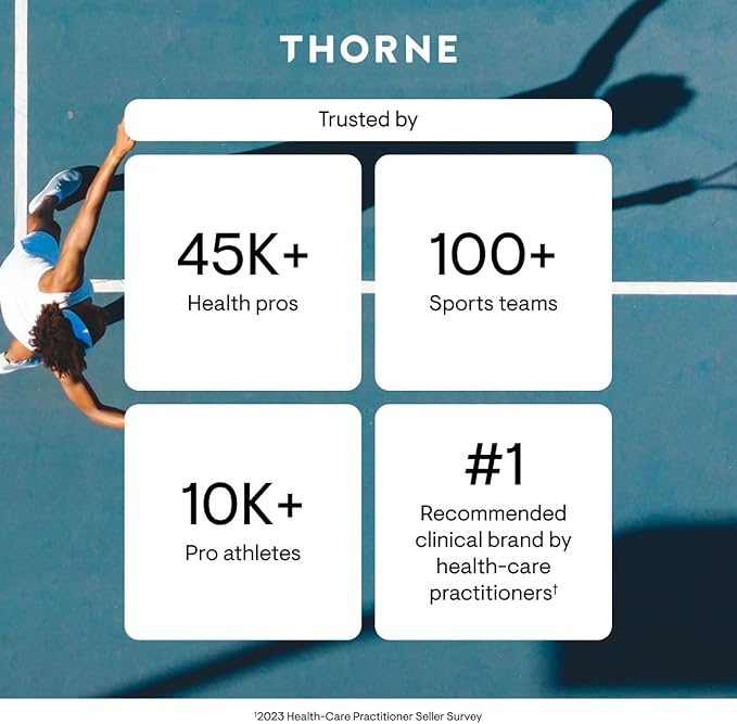 THORNE - Stress B-Complex - Vitamins B2, B6, B12 & Folate in Highly-Absorbable and Active Forms - Extra Vitamin B5 for Adrenal Support, Stress Management & Immune Function* - 60 Servings