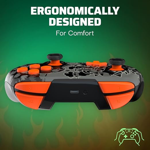 PDP REMATCH GLOW Wireless Nintendo Switch Pro Controller, Full Motion Controls – Licensed for Nintendo Switch. & Lite & OLED Model, Rechargeable Battery Power, Glow in the Dark: Blackout Bowser