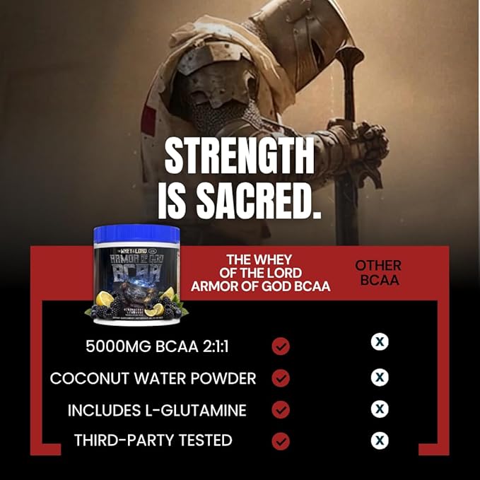 Armor of God BCAA Amino Acid Recovery Supplement, Muscle Repair, Endurance, Hydration, Workout Support (BlackBerry Lemonade)