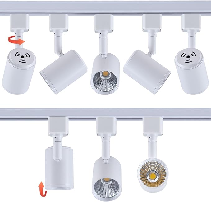 mirrea 12 Pack LED Track Lighting Heads Compatible with Single Circuit H Type Rail Ceiling Spotlight for Accent Task Wall Art Exhibition Lighting 6.5W White Painted (4000K Neutral White)