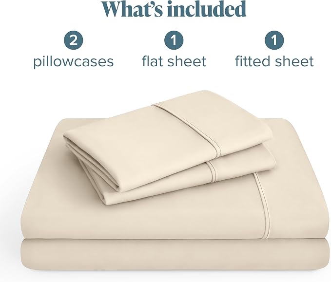 Bare Home Full Sheet Set - 1800 Ultra-Soft Microfiber Full Bed Sheets - Double Brushed - Deep Pockets - Easy Fit - 4 Piece Set - Bedding Sheets & Pillowcases (Full, Sand)