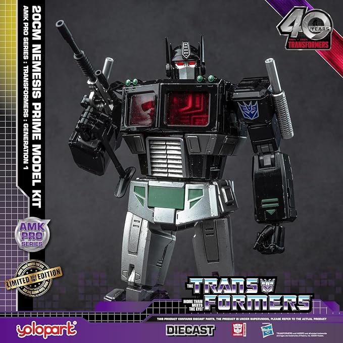 YOLOPARK Transformers G1 Nemesis Prime with Upgraded Weaponry,7.87 Inch Highly Articulated Collectible Transformers Action Figure for Ages 15 and Up,No Converting Transformer Toys
