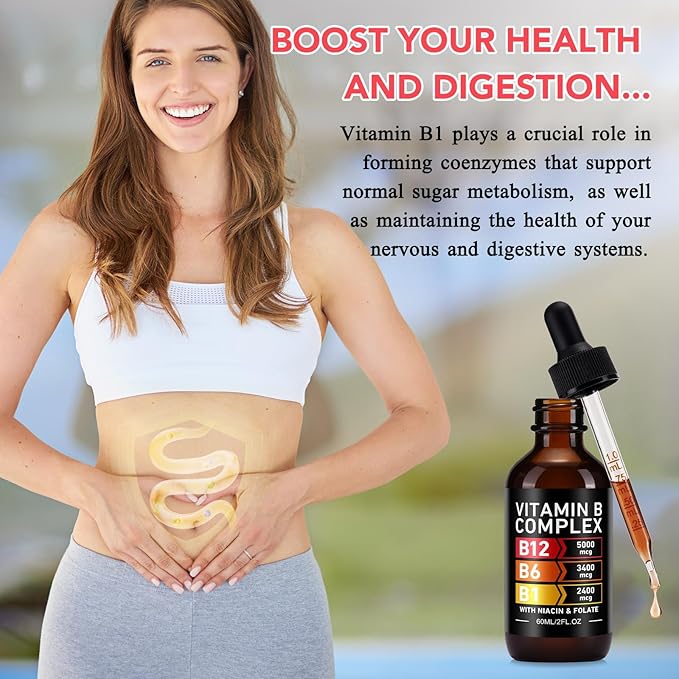 Vitamin B Complex, Organic B Complex Vitamins for Women, Vitamin B Complex Liquid, Vitamin B12 Methylcobalamin,b6,B1,B9 for Metabolic Health Support, Vegan, Non-GMO, Gluten Free (2)