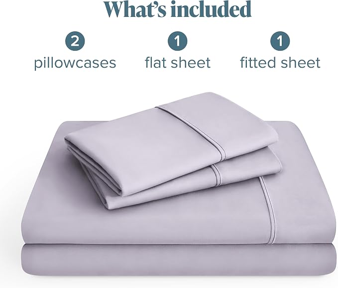 Bare Home Full Sheet Set - 1800 Ultra-Soft Microfiber Full Bed Sheets - Double Brushed - Deep Pockets - Easy Fit - 4 Piece Set - Bedding Sheets & Pillowcases (Full, Light Lavender)