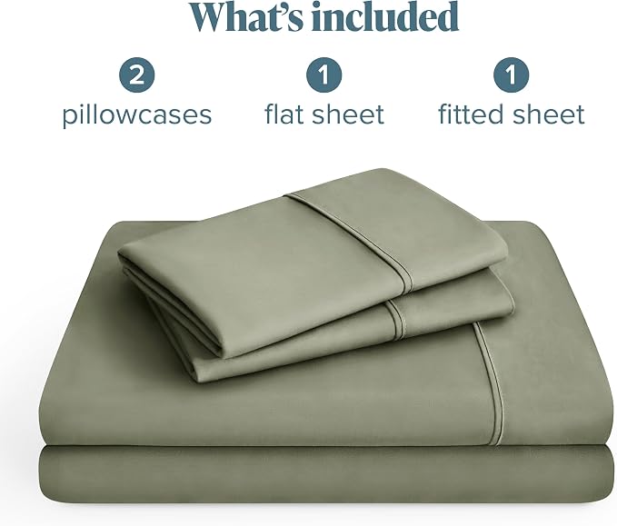 Bare Home Full XL Sheet Set - 1800 Ultra-Soft Microfiber Full Extra Long Bed Sheets - Double Brushed - Deep Pockets - Easy Fit - 4 Piece Set - Bedding Sheets & Pillowcases (Full XL, Sage)