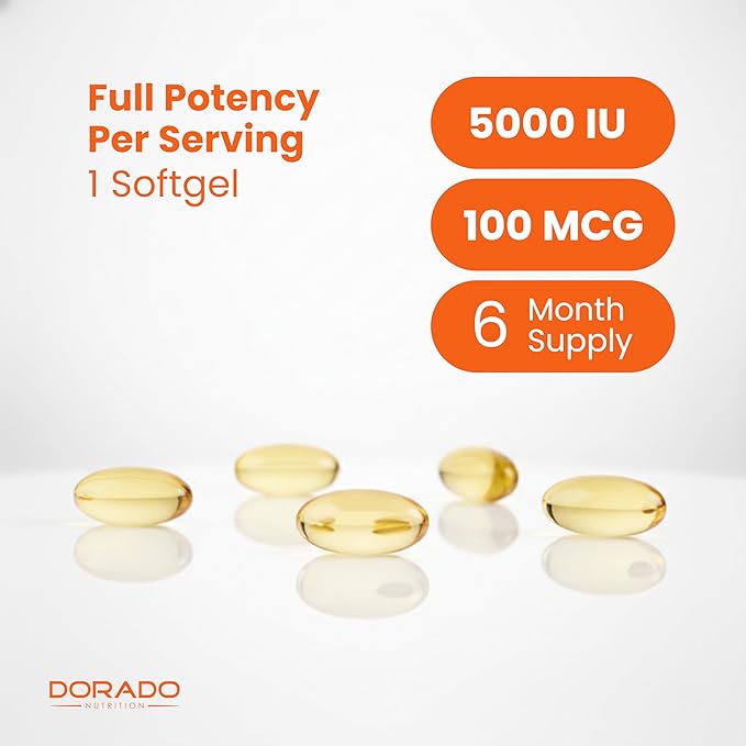 Supplément Vitamine D3 K2 (180 Gélules) Vitamine D3 K2 5000 UI/100 mcg - Supplément avec D & K - Soutient la Santé des Os et du Système Immunitaire pour Adultes - Végétalien, Sans OGM, Testé par un Tiers - Fabriqué aux États-Unis - 180 Comprimés