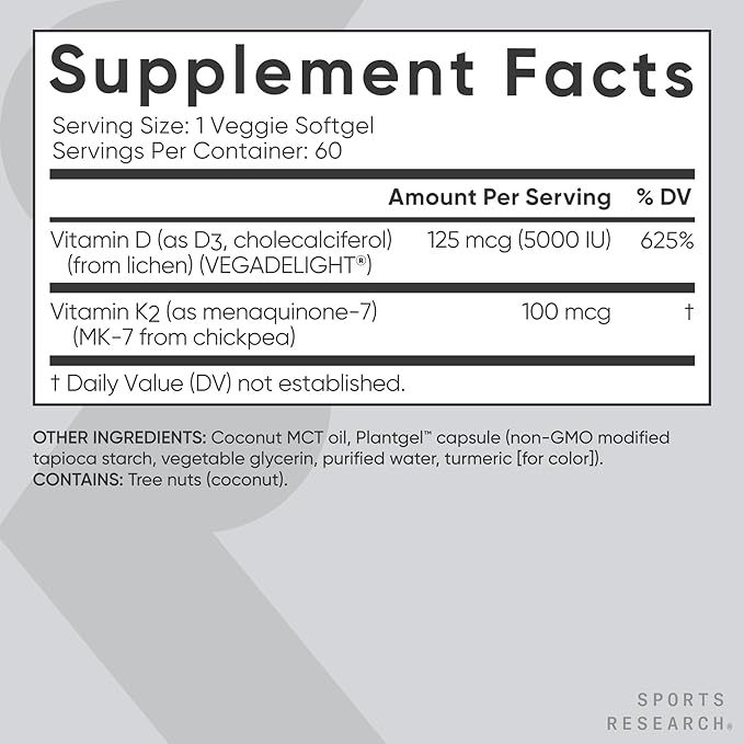 Sports Research Vitamin D3 K2 with Coconut Oil, Turmeric Curcumin C3 Complex Softgels with Bioperine Black Pepper Extract & Organic Coconut Oil and N-Acetyl L-Cysteine (NAC) 600mg Veggie Capsules