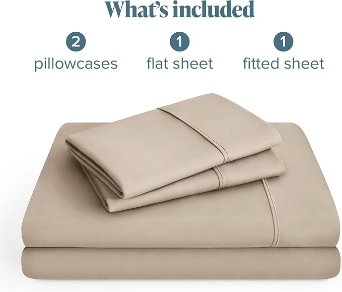 Bare Home Full Sheet Set - 1800 Ultra-Soft Microfiber Full Bed Sheets - Double Brushed - Deep Pockets - Easy Fit - 4 Piece Set - Bedding Sheets & Pillowcases (Full, Pebble)
