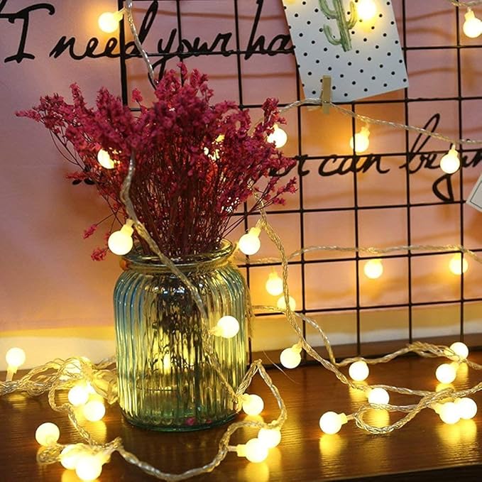 RaThun 65.6ft Warm White Globe String Lights, 150 LED with 16ft Extended Lead Wire & Remote, 8 Modes, IP44 Waterproof Plug in Linkable Lights for Outdoor Indoor Party Wedding