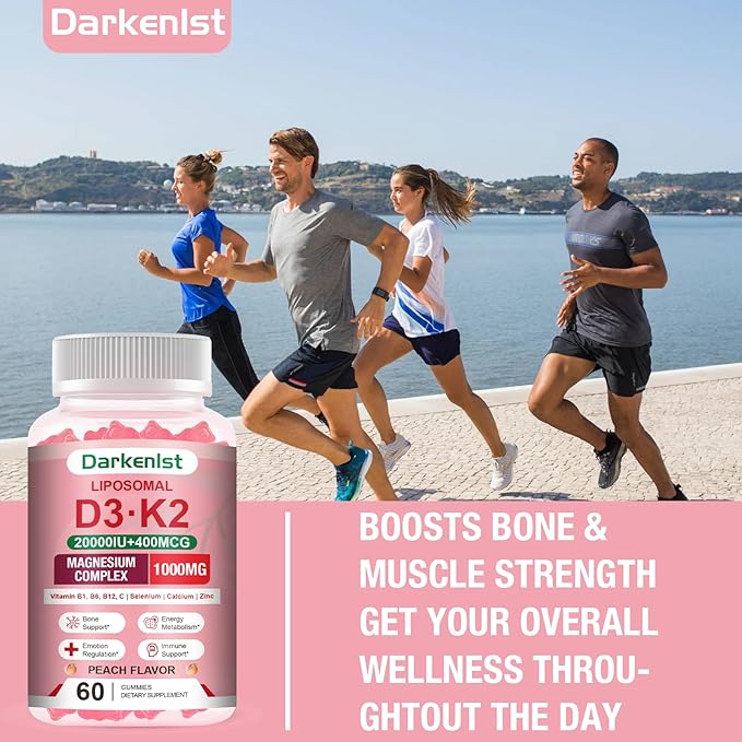 2 Pack Liposomal Vitamin 20,000IU D3 + 400mcg K2 Supplment,Complex Magnesium Glycinate, Malate & Citrate, Calcium, Zinc, Rich In Vitamins B & C, Stress Relief, Relaxation & Bone Support for Adults