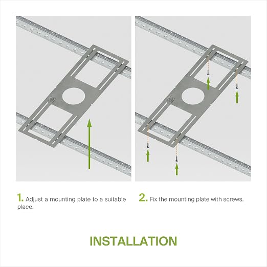 ASD 72 Pack New Construction Mounting Plate with Symmetric Round Hole - 4" Flat Steel Rough-in Wafer Light Bracket, LED Recessed Lighting Housing