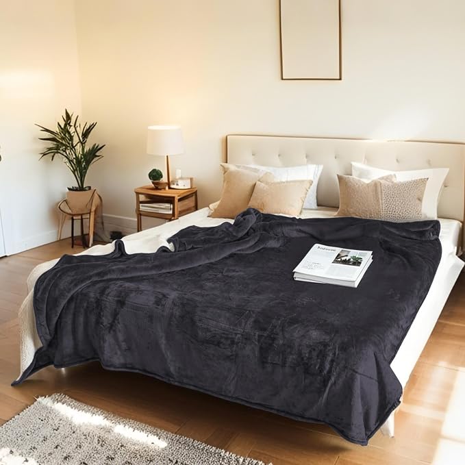 LUXIAN Electric Heated Blanket Full Size 72"x84", Fast Heat & 9 Temp & 1-10H Timer, for Seniors/Adult/Office/Dorm/Pets, on Bed/Couch/Desk/Floor, Get Warm Fast & Washable, Iron Gray
