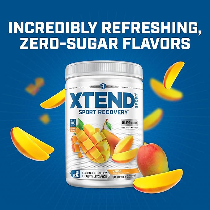 Xtend Sport BCAA Powder Mango - Electrolyte Powder for Recovery & Hydration with Amino Acids - 30 Servings