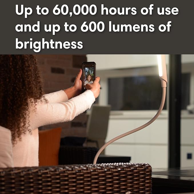 Reliable UberLight Flex 3100TL Task Light – LED Portable Desk Light with Clamp, USB Connection, 26.5” Flexible Gooseneck, 270° Rotational Head, 9 Light Settings, and up to 60,000 Hours of Use (White)