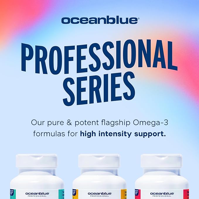Oceanblue Professional Oméga-3 2100 avec Vitamine D3 – 120 gélules – Lot de 2 – Supplément d'huile de poisson triple concentration anti-reflux avec EPA, DHA, DPA et Vitamine D3 à haute puissance – Pêche sauvage – Saveur orange