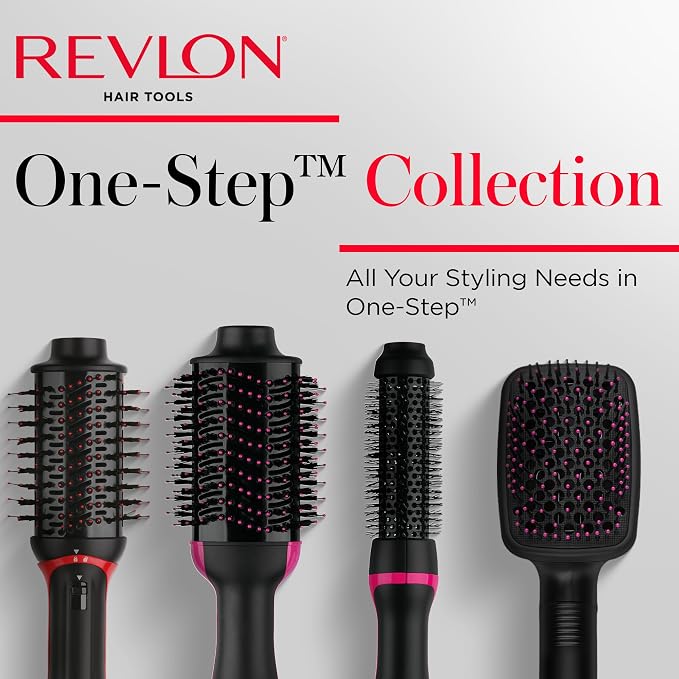 REVLON -Step Hair Dryer and Styler - Root Booster Round Brush for Styling, Dryer Brush for Fast and Easy Salon-Quality Blowout, More Shine-and Less Frizz (1-1/2 in) (Pack of 3)