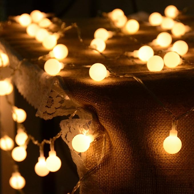 Battery Operated Fairy Light, Battery Powered Globe Lights for Wedding Christmas Tree Decoration(Warm White,50LEDs)