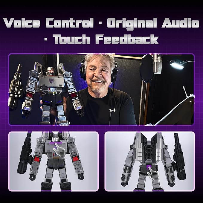 Robosen Megatron Auto-Converting Transformers Robot, G1 Series, Gray, Premium Action Figure, Interactive Toy for Ages 12+