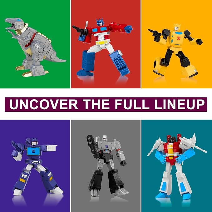 YOLOPARK Transformers Toys 6-Pack G1 Action Figures,Highly Articulated Optimus Prime,Bumblebee,Megatron,Soundwave,Grimlock,Starscream Transformer Toys for Kids Age 8 and Up,No Converting