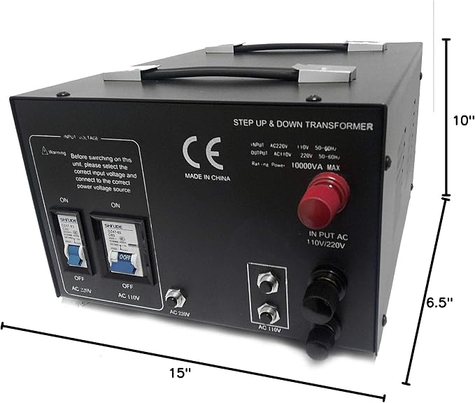 LiteFuze 10,000 Watt Heavy Duty Voltage Converter Transformer - Step Down 240/220/120/110 - Needs to be Hardwired by a Electricain - LT-10,000