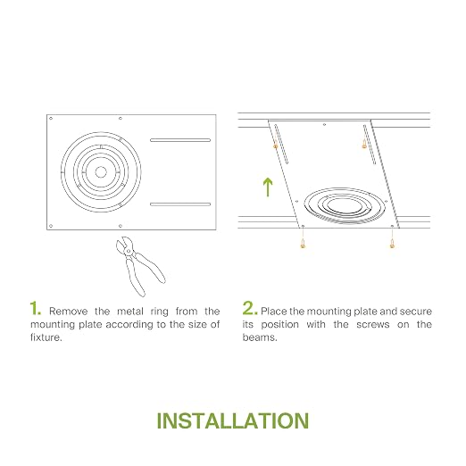 ASD 24 Pack 18 Inch New Construction Mounting Plate Round Hole - 3/4/6 Inch Flat Galvanized Steel Wafer Light Rough In Plate, Universal Light Fixture Mounting Bracket for LED Recessed Lighting